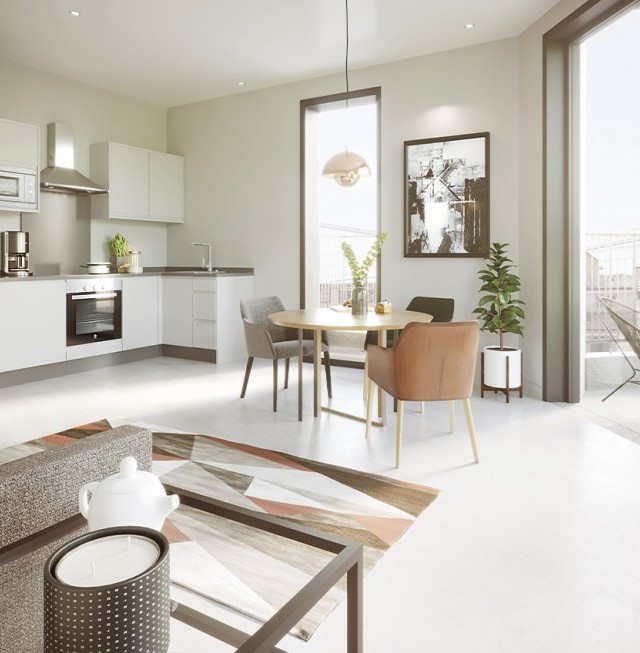 Internal CGI of an apartment in The Residence