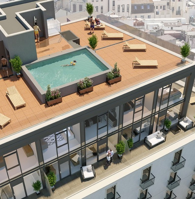 CGI of The Residence Roof Terrace